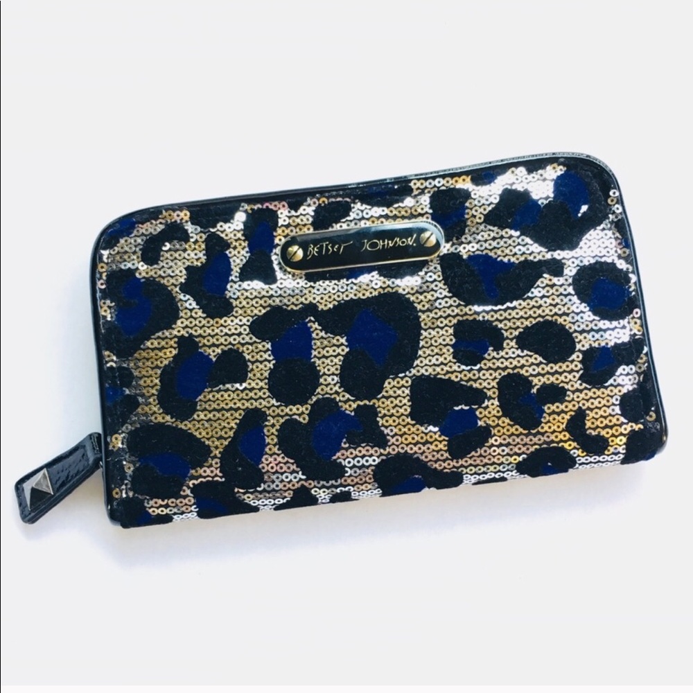 Betsey Johnson Cheetah Print Sequined Wallet